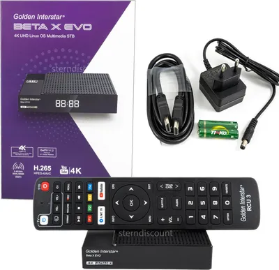 Produktbild von Golden Interstar Beta X EVO – 4K OTT IPTV Box | Dual-Band WLAN, PVR | 89,00 € HD