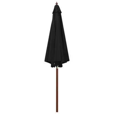 Immagine prodotto di Ombrellone con Palo in Legno 300x258 cm Nero