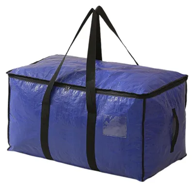 Produktbild von Große Aufbewahrungstasche für Bettdecken, durchsichtige Aufbewahrungsbox mit Deckel, verstärkten Griffen, wasserdicht, faltbar, ideal für Umzugskartons, Kleidung und Bettwäsche.