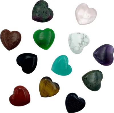 Produktbild von Oblique Unique 12x Herzen aus Naturstein Herz Kristall Steine Dekoration als Tischdeko Streu Deko zum Basteln