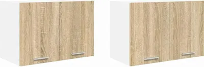 Image de vidaXL Armoire suspendue 2 pcs chêne Sonoma et blanc 60 x 31 x 40 cm