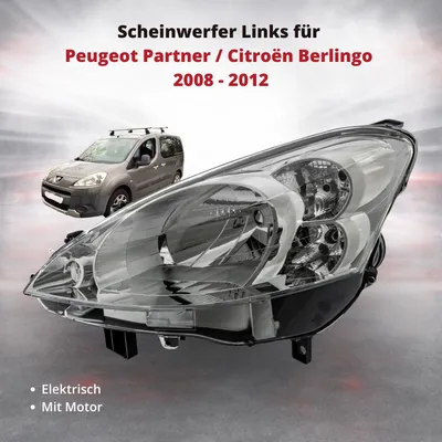 Produktbild von Scheinwerfer Frontscheinwerfer Links für Peugeot Partner / Citroën Berlingo 2008–2012 | elektrisch | OEM 6208K4