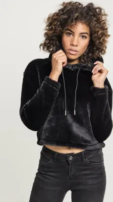 Zdjęcie produktu dla Urban Classics Ladies - Oversize Teddy Hoody schwarz - S