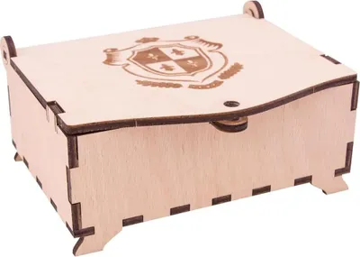 Produktbild von Holztruhe Bausatz – Rittertruhe Wappen aus einheimischer Buche