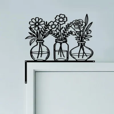 Immagine prodotto di Decorazione da parete in metallo per porta, 25 x 25 cm, da appendere, ideale per il soggiorno