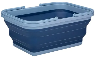 Produktbild von Faltbarer Waschekorb/Tragekorb - 19 l - blau - 38 x 28 x 18 cm