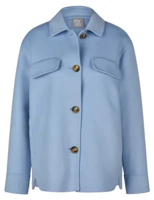 Produktbild von Rabe Damen Jacke im Overshirt-Stil mit Hemdkragen und Brusttaschen Hellblau Größe 40