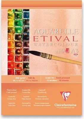 Obrázok produktu pre Clairefontaine 96301C, Umelecký papier, 300 g/m², 10 listy