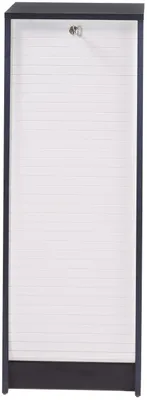 Produktbild von SIMMOB Rolltop Aktenschrank mit Rolladentür Abschließbar 104 x 38 x 38,5 cm, Farbe:Weiß-Schwarz