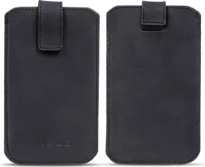 Produktbild von NAmobile Universal Smartphone Cover 4.0 - 6.4 Zoll Schutz Tasche Hülle Case Schutzhülle Schutztasche Handyhülle Etui Leder schwarz Größe:Für 6.0 - 6.4 Zoll