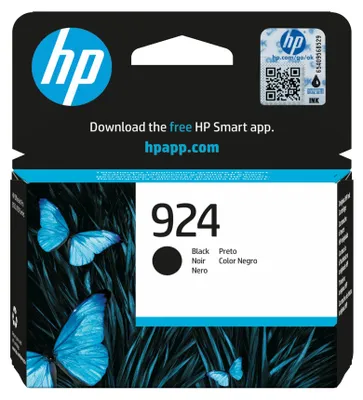 Produktbild von HP 924 Schwarz Original Druckerpatrone, Standardertrag, Schwarz, 1 Stück(e), 500 Seiten, 400 Seiten, Einzelpackung