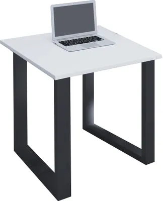 Produktbild von VCM Holz Schreibtisch | H. 76 x B. 80 x T. 80 cm | Computertisch schlicht | Füße aus hochwertigem Metall | Arbeitstisch | Büromöbel - Lona U