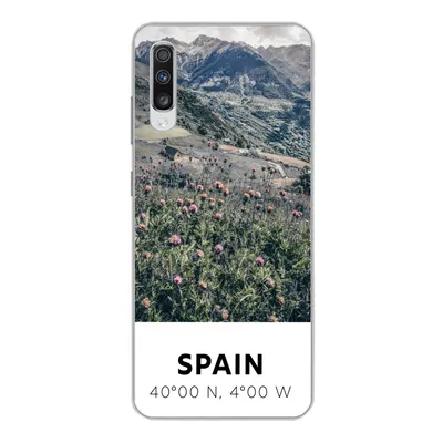 Produktbild von MuchoWow® Handyhülle Schutzhülle Hülle für Samsung Galaxy A70 Spanien - Berge - Blumen Silikon Softcase Handy Hülle - Schutzhaube