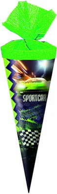 Produktbild von Schultüte / Zuckertüte / Länge: 25cm / rund / "Sportcar"