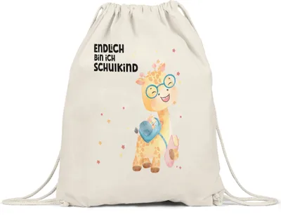 Produktbild von Endlich bin ich Schulkind Turnbeutel Giraffe Schuleinführung Einschulung