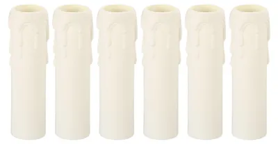 6 Kerzenhülsen für E14, 25x100 mm, weiß, Kunststoff