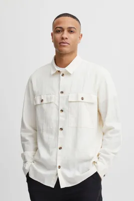 Zdjęcie produktu dla !Solid SDAllan – męska koszula typu overshirt, koszula codzienna, koszula narzutka, kurtka koszulowa, jednokolorowa, z kieszeniami na piersi, wykonana z wysokiej jakości mieszanki lnu i wiskozy