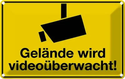 Produktbild von vianmo Blechschild 20x30 cm Gelände wird videoüberwacht Warnschild Hinweisschild Sicherheit Vorsicht