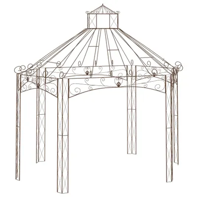 Immagine prodotto di The Living Store gazebo da giardino marrone antico 400x258x378 cm in ferro