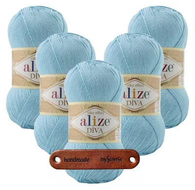 Produktbild von 5 x ALIZE Diva 346 Sky Blue mit Label