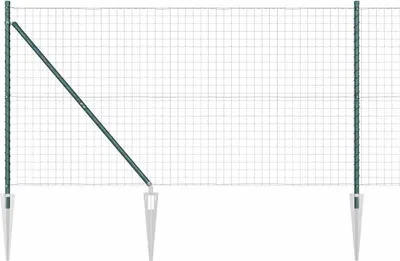 Image de vidaXL Clôture avec poteaux Vert 1,4 x 10 m Acier et PVC