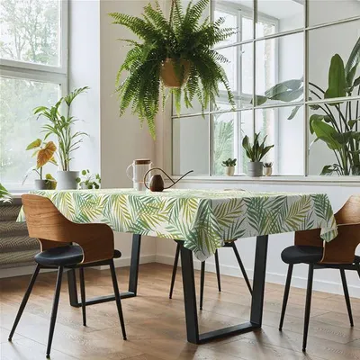 Produktbild von d-c-table Rain Forest, Rund, Grün, Weiß, Polyester, Thermoplastische Polyurethane (TPU), Tischdecke, Drinnen, 140 x 140 cm