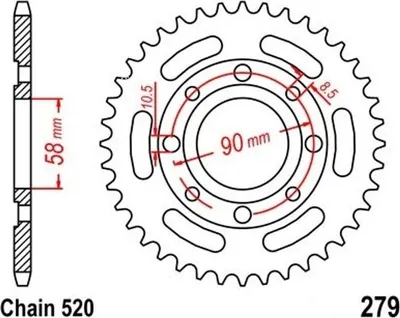 Immagine prodotto di Pignone 40Z passo 520 per HONDA NS 125 F 85-89 Pignone posteriore