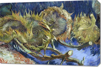 Immagine prodotto di Quadro 90x60 cm Quattro girasoli appassiti, Van Gogh Vintage