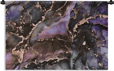 Produktbild von MuchoWow® Wandteppich Wandbehang Marmor - Gold - Rosa 90x60 cm Tapisserie Dekoration Wandtuch - Wandskulpturen - Bildteppich