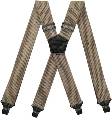 Produktbild von Hosenhalter für Herren mit sehr stabilen, 4 Kunststoff-Haken, 38 mm breit, robuste X-förmige, verstellbare Hosenhalter
