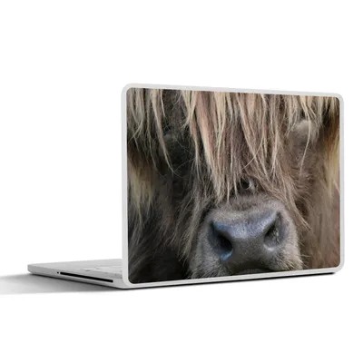 Produktbild von MuchoWow® Laptop Aufkleber Sticker Cover Schottischer Highlander - Braun - Nase 36.5x27.5 cm - Laptop-Sticker