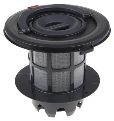 A close-up studio shot of a vacuum cleaner filter.