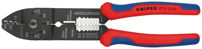A top-down view of a pair of crimping pliers on a white background.