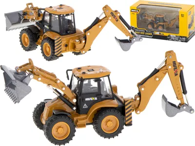 Produktbild von Bagger mit Lader, Planierraupe mit Schaufel Metallmodell H-toys 1704 1:50