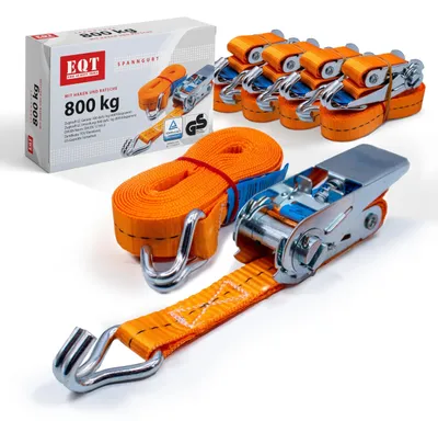 Productafbeelding van Spanbanden, 4 stuks, 800 kg, 4 m, met ratel en haken