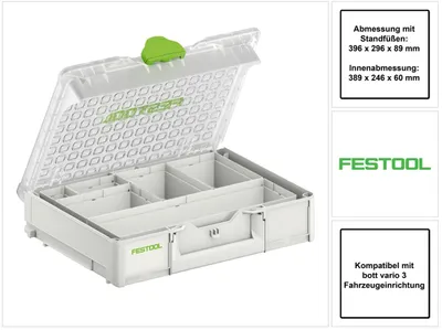 Productafbeelding van Festool Systainer Organiser SYS3 ORG M 89 6xESB ( 204854 ) Kleine onderdelenkoffer met inzetbakjes
