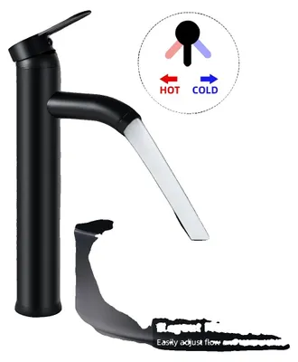 Immagine prodotto di Miscelatore per lavabo, acciaio inossidabile, attacco standard, comando a leva, funzione acqua calda e fredda,