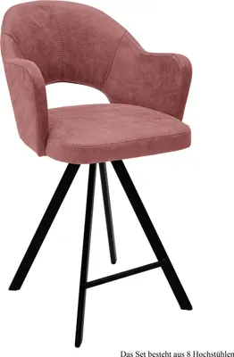 Produktbild von Thekenstuhl (8er-Set) Delinda 59x104x61 Schwarz/Rosewood
