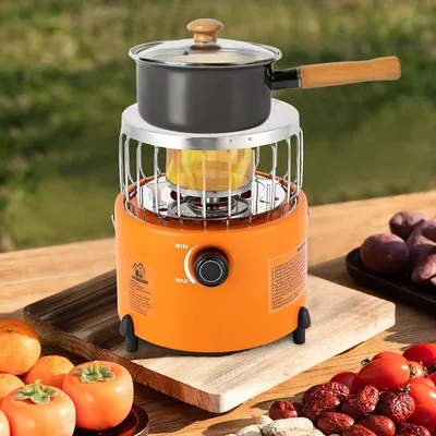 Obrázek produktu pro přenosný kempingový vařič 2-v-1 Camping Tent Heater pro piknik, turistiku, kempování (oranžový)