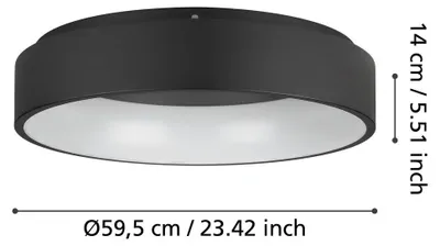 Productafbeelding van EGLO Marghera 2, LED, Lampen niet vervangbaar, 3000 K, 4200 lm, IP20, Zwart, Wit