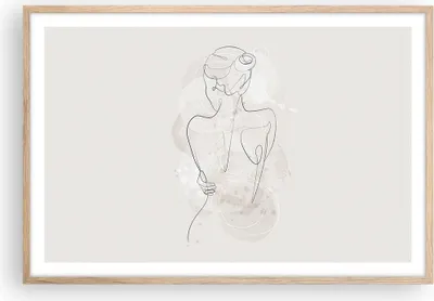 Produktbild von Gerahmtes Poster - Rahmen in heller Eiche - Frau Rücken Rücken - 91,5x61 cm - Wand Bild - Wanddeko - Wandbilder - Kunstposter - Wandposter - Bilderrahmen - Bilder - Kunstdruck - P2NAA91x61-5090