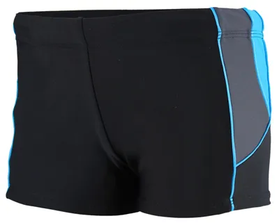 Produktbild von Aquarti Herren Badehose Kurz mit Kontrastpaspel, Farbe: 07 Schwarz/ Graphit / Blau, Größe: XL