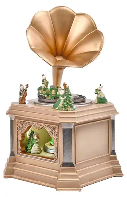 Productafbeelding van Clayre & Eef Muziekdoosje met LED-verlichting, beige, kunststof