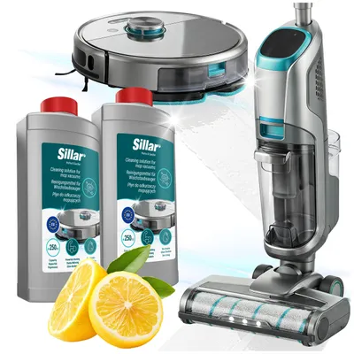 Image de Concentré de nettoyage Sillar, 2 x 250 ml, pour aspirateurs robots et aspirateurs sans fil