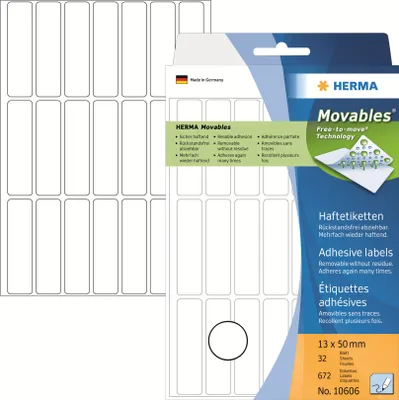Immagine prodotto di Herma HERMA Etichette multiuso 13x50 mm bianco Carta mobile/rimovibile opaca 672 pz.