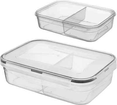 Produktbild von Orion Lunchbox | Lebensmittelbehälter mit Silikondichtung 2 Fächer aus Kunststoff luftdicht 1l
