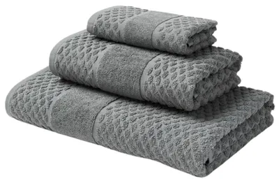 Obrázok produktu pre Sada uterákov Westwing Kahtarina, 100 % bavlna, 550 g/m², 3 kusy, sivá