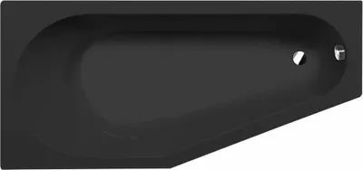 A black bathtub shown from a top-down perspective against a white background.
