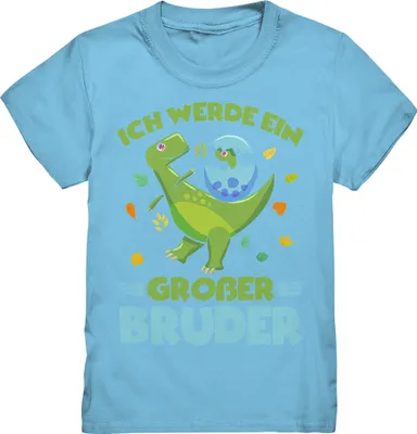 Produktbild von Dino zukünftiger Großer Bruder T-Shirt – Sky Blue / 98/104 (3-4)