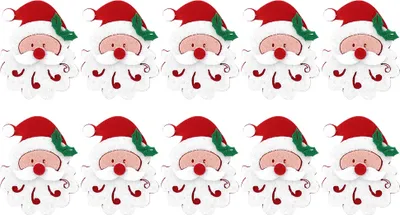 Produktbild von 10 Stück Weihnachtsaufnäher Vliesstoff, Weihnachtsmann-Deko für Kleidung & DIY